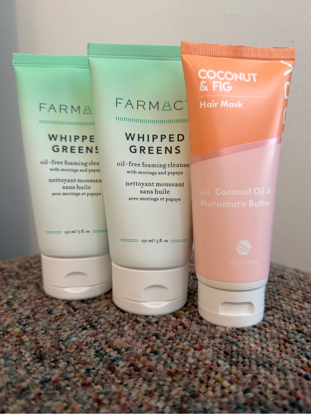 Farmacy Whipped Greens Oil-Free Foaming Cleanser (2) & Coconut & Fig Hair Mask